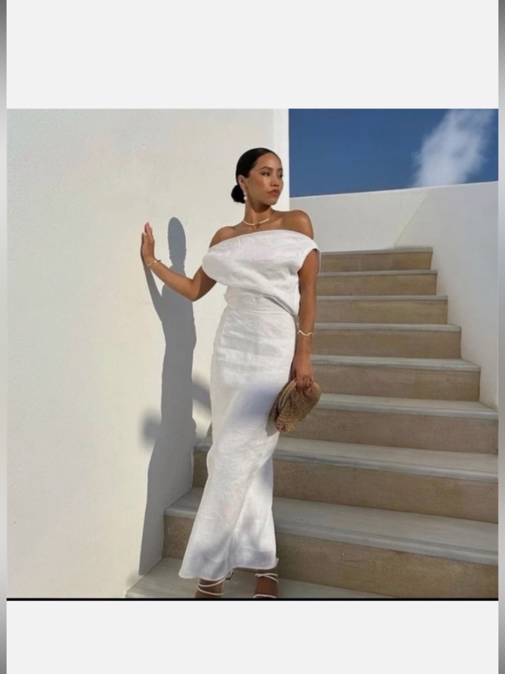 DISSH case white linen quiet luxury summer event midi dress size 8AU/ 4US